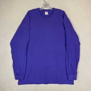 Supreme T Shirt‎ Mens XL Purple Long Sleeve Crew Neck Pre Shrunk Cotton Tee